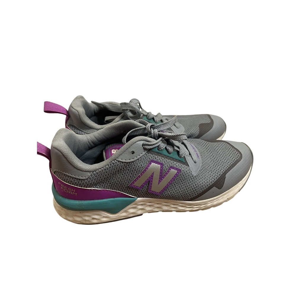 New Balance Fresh Foam Shoes Womens Size 6 Gray Purple Teal Running‎ Sneaker